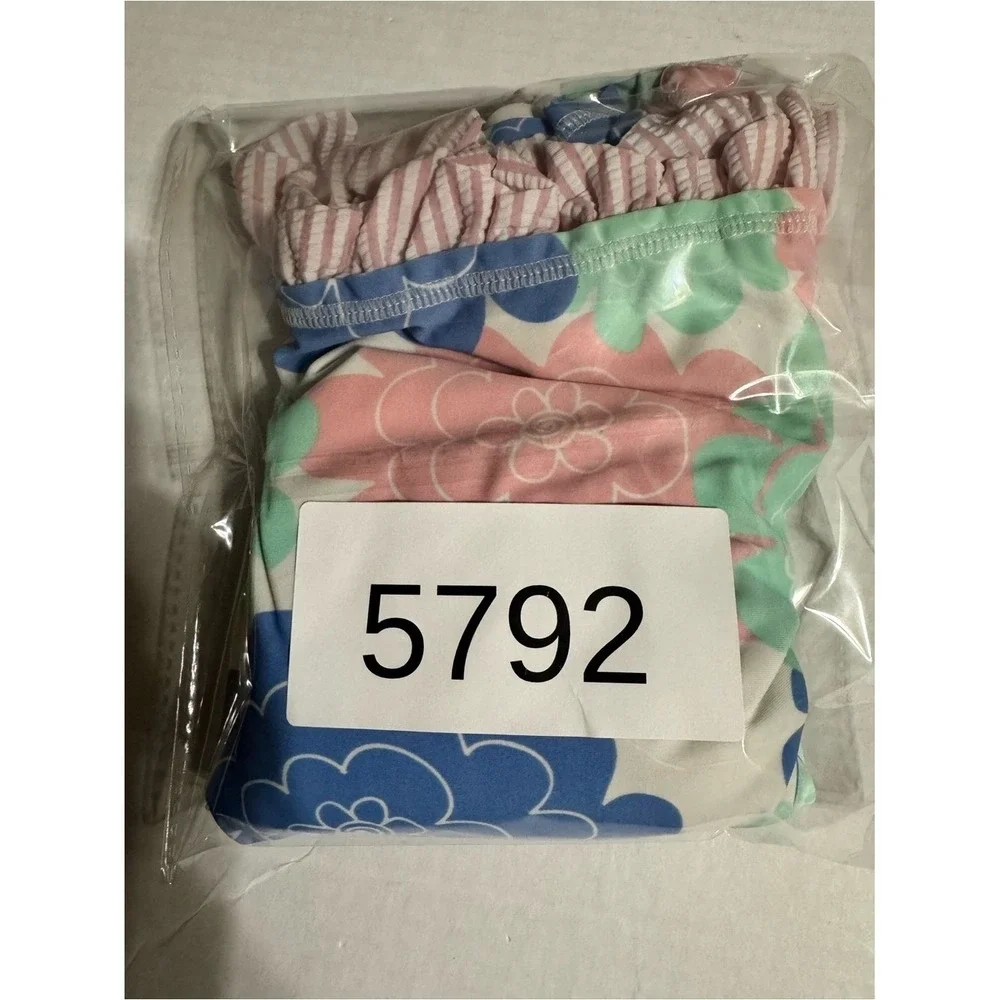 Ruffle Butts Girls Rash Guard Size 6 Floral Long Sleeve Beach Vacation